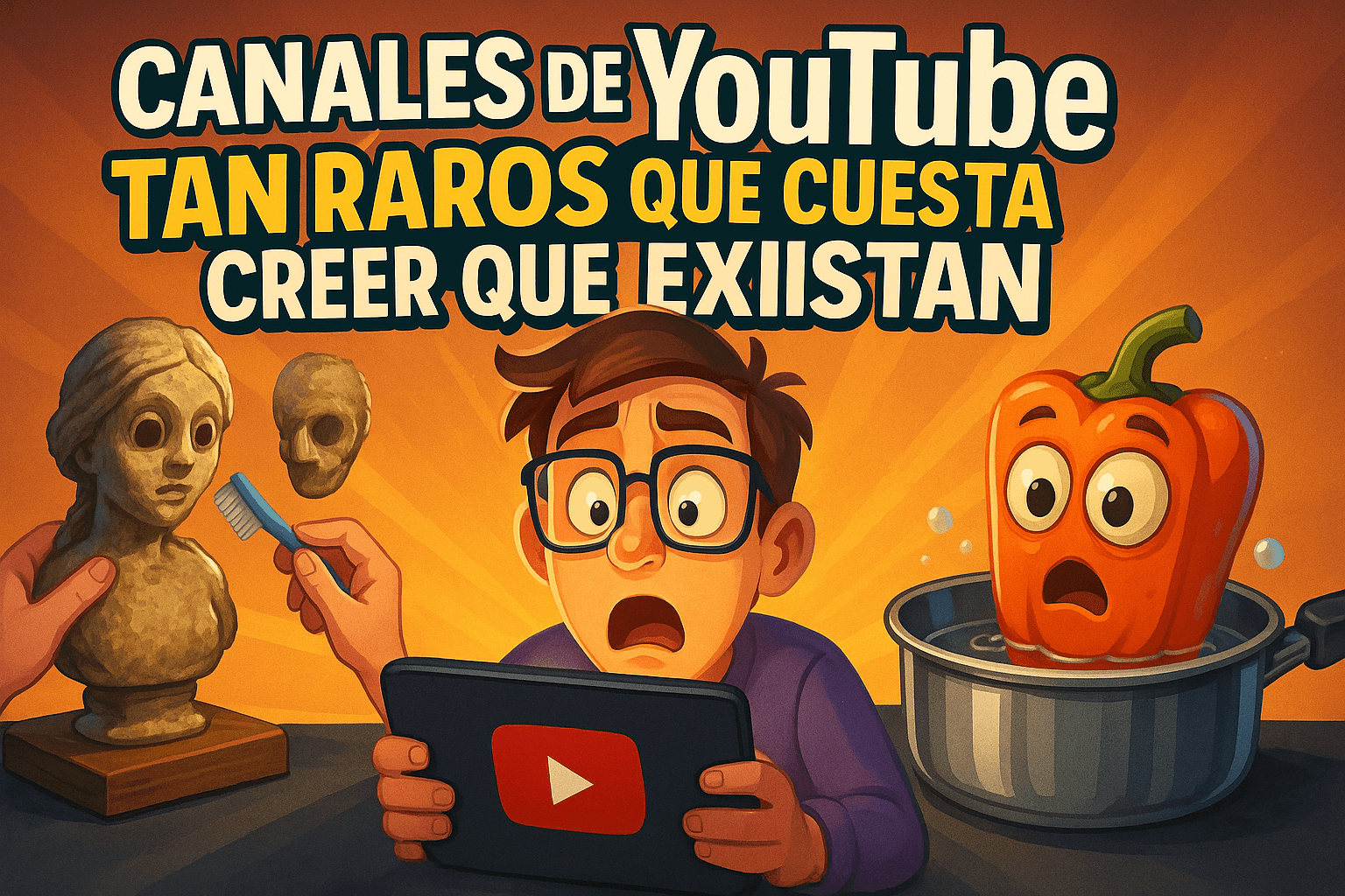 Canales de YouTube tan raros que cuesta creer que existan 1 Imagen generada con IA para el artículo Canales de YouTube tan raros que cuesta creer que existan