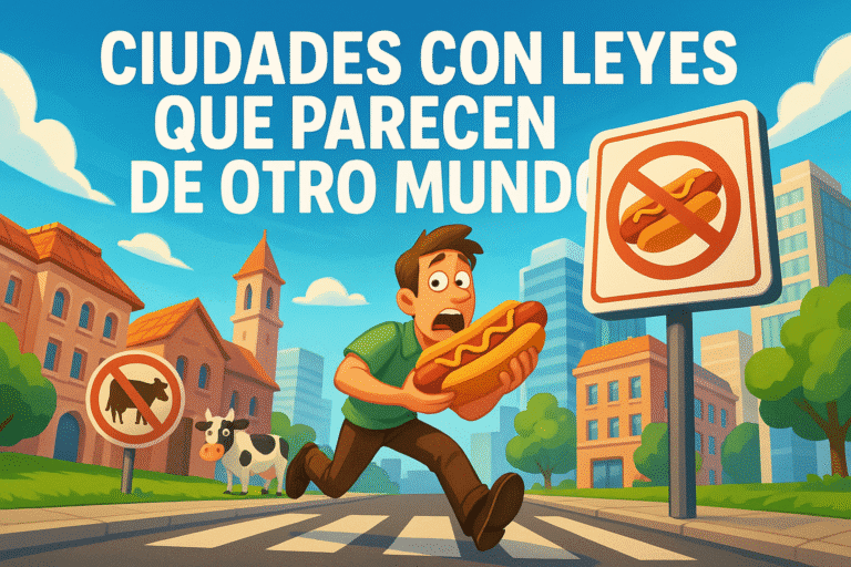 Imagen generada con IA para el artículo Ciudades con leyes que parecen de otro mundo
