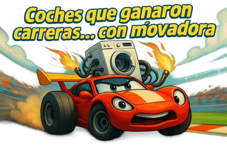 Imagen generada con IA para el artículo Coches que ganaron carreras... con motor de lavadora
