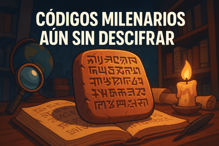 Imagen generada con IA para el artículo Códigos milenarios aún sin descifrar