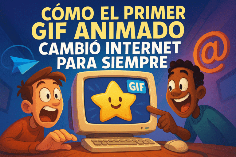 Imagen generada con IA para el artículo Cómo el primer GIF animado cambió internet para siempre