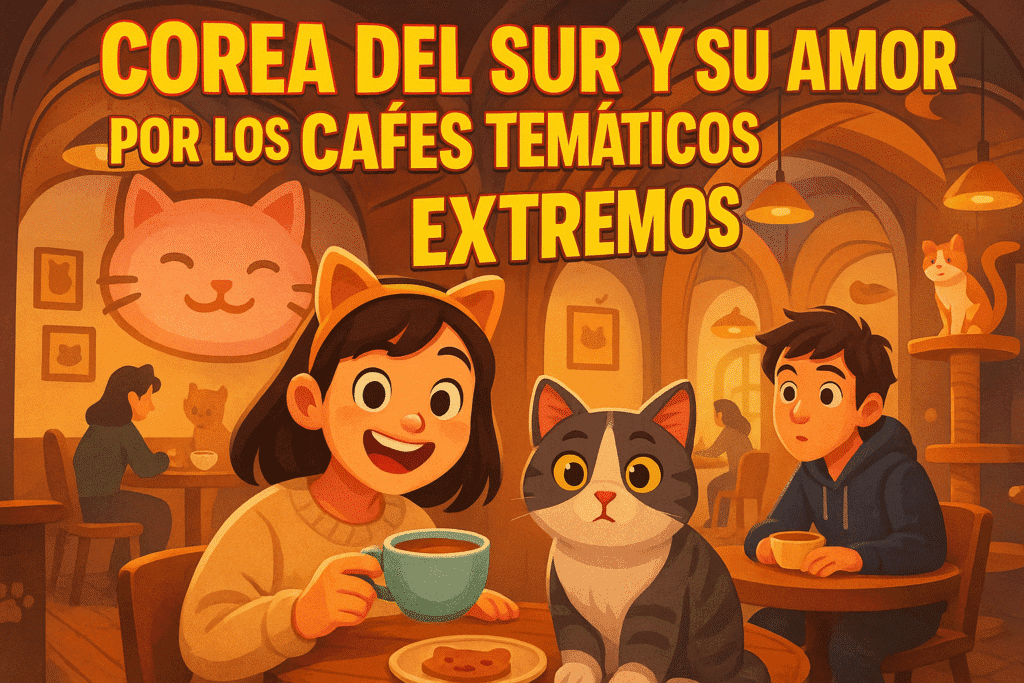 Corea del Sur y su amor por los cafés temáticos extremos 1 Imagen generada con IA para el artículo Corea del Sur y su amor por los cafés temáticos extremos