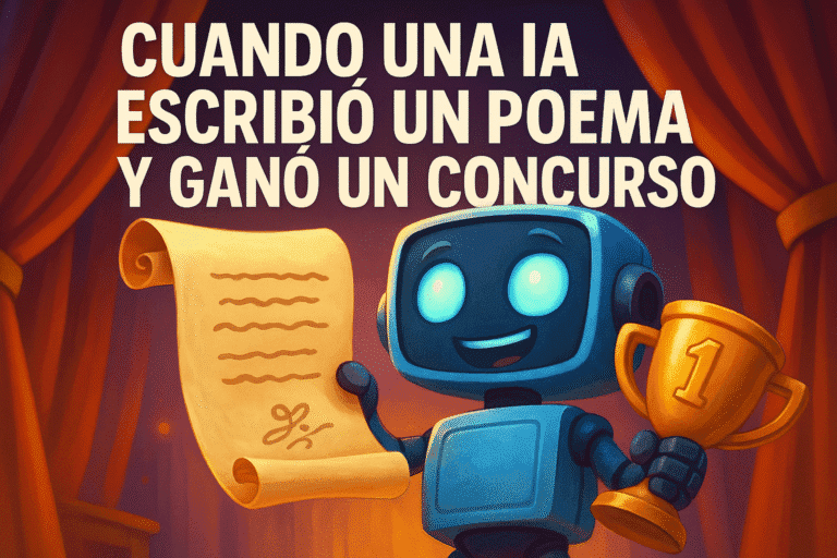 Imagen generada con IA para el artículo Cuando una IA escribió un poema y ganó un concurso