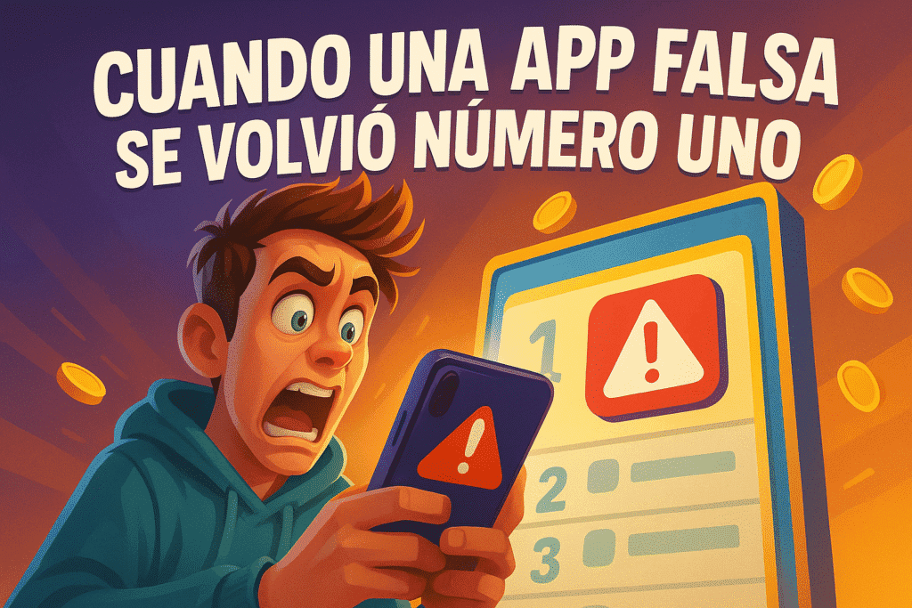 Imagen generada con IA para el artículo Cuando una app falsa se volvió número uno