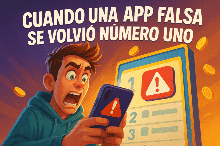 Imagen generada con IA para el artículo Cuando una app falsa se volvió número uno