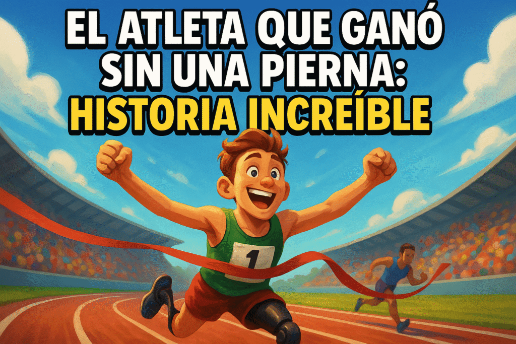 El atleta que ganó sin una pierna: historia increíble 1 Imagen generada con IA para el artículo El atleta que ganó sin una pierna: historia increíble