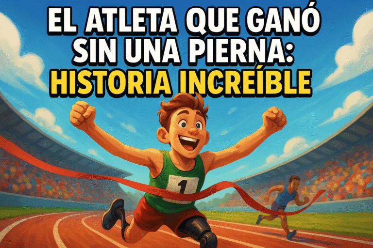 Imagen generada con IA para el artículo El atleta que ganó sin una pierna: historia increíble
