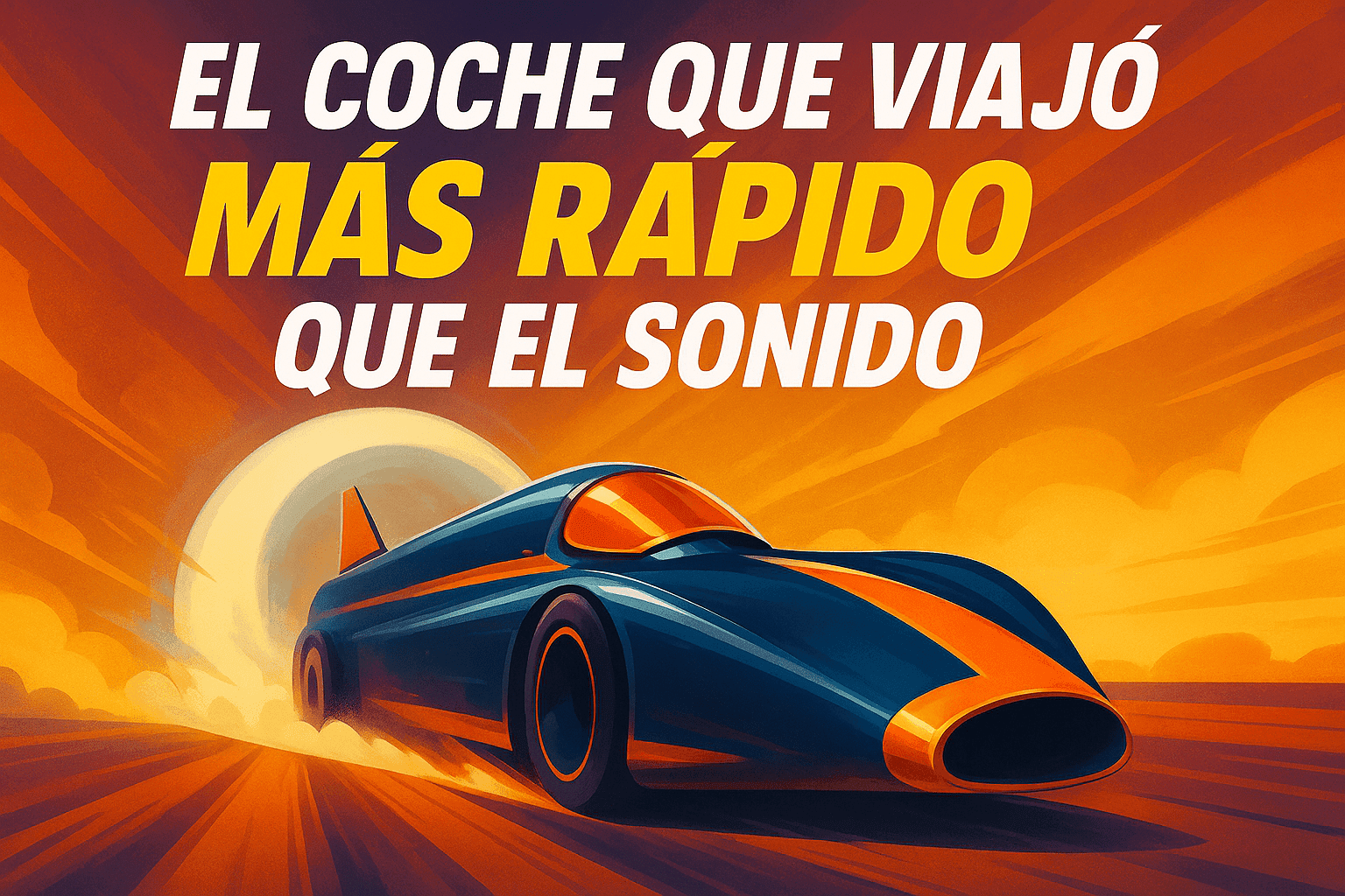 El coche que viajó más rápido que el sonido 1 Imagen generada con IA para el artículo El coche que viajó más rápido que el sonido
