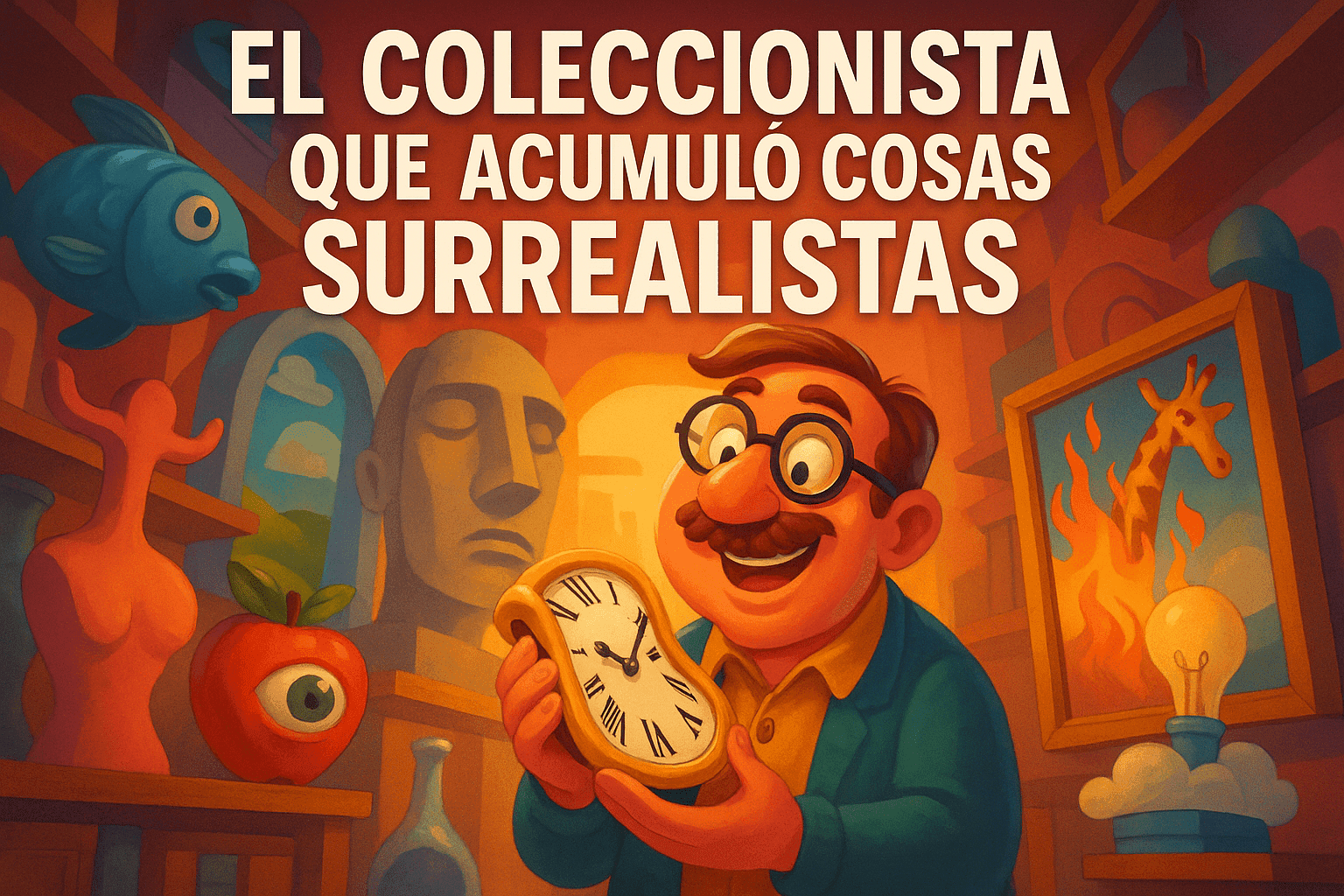 Imagen generada con IA para el artículo El coleccionista que acumuló cosas surrealistas
