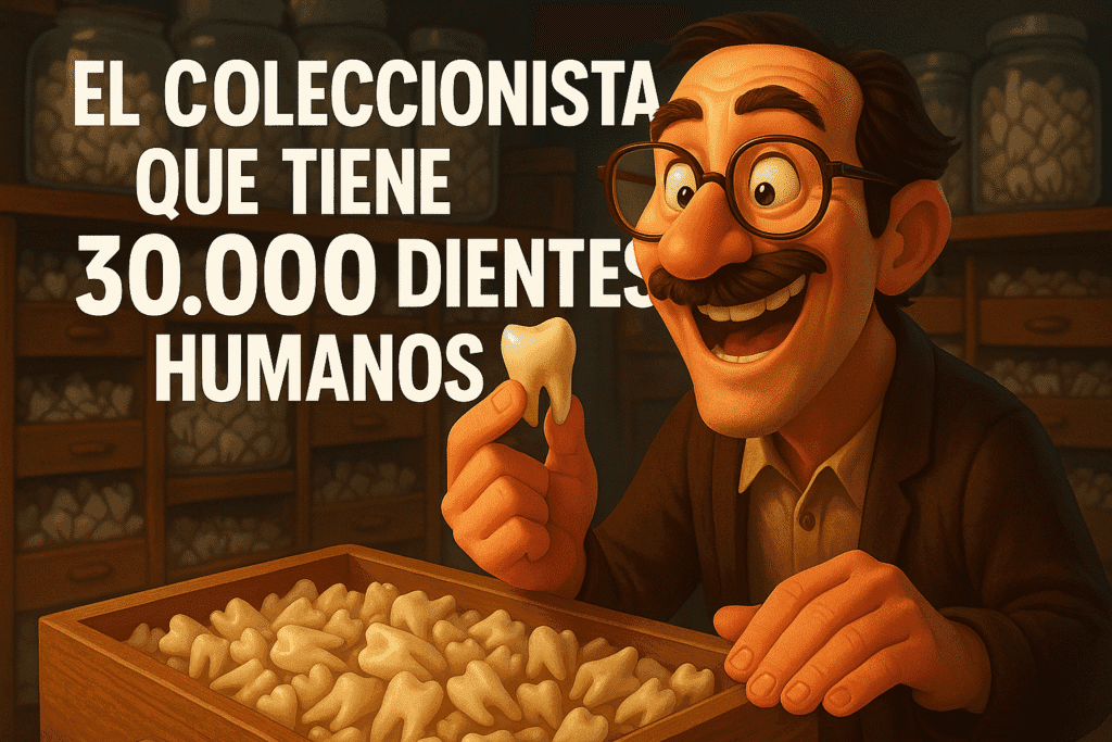 Imagen generada con IA para el artículo El coleccionista que tiene 30.000 dientes humanos