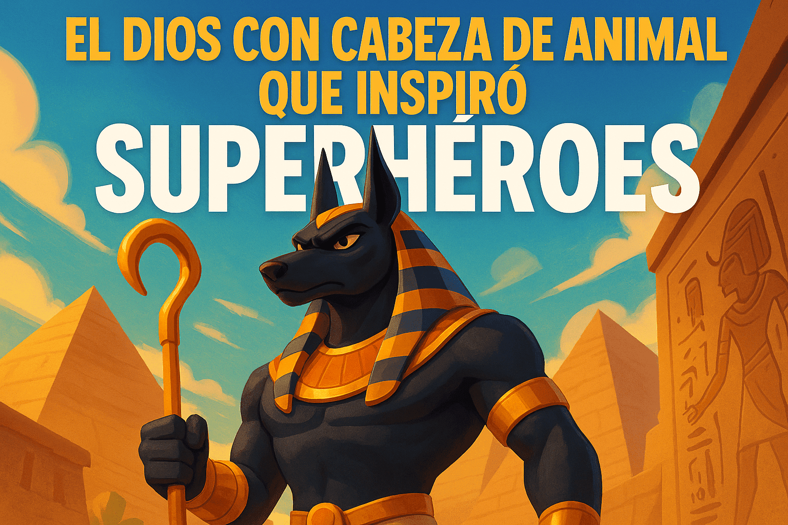 Imagen generada con IA para el artículo El dios con cabeza de animal que inspiró superhéroes