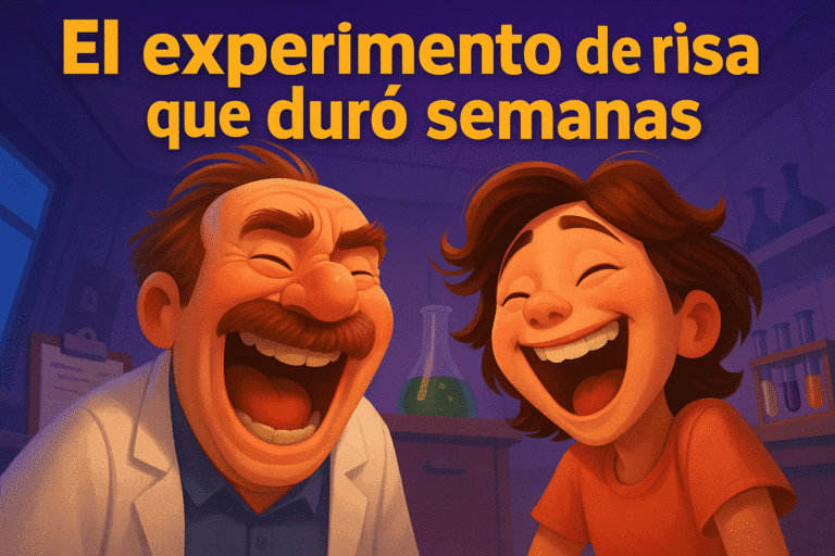 Imagen generada con IA para el artículo El experimento de la risa que duró semanas
