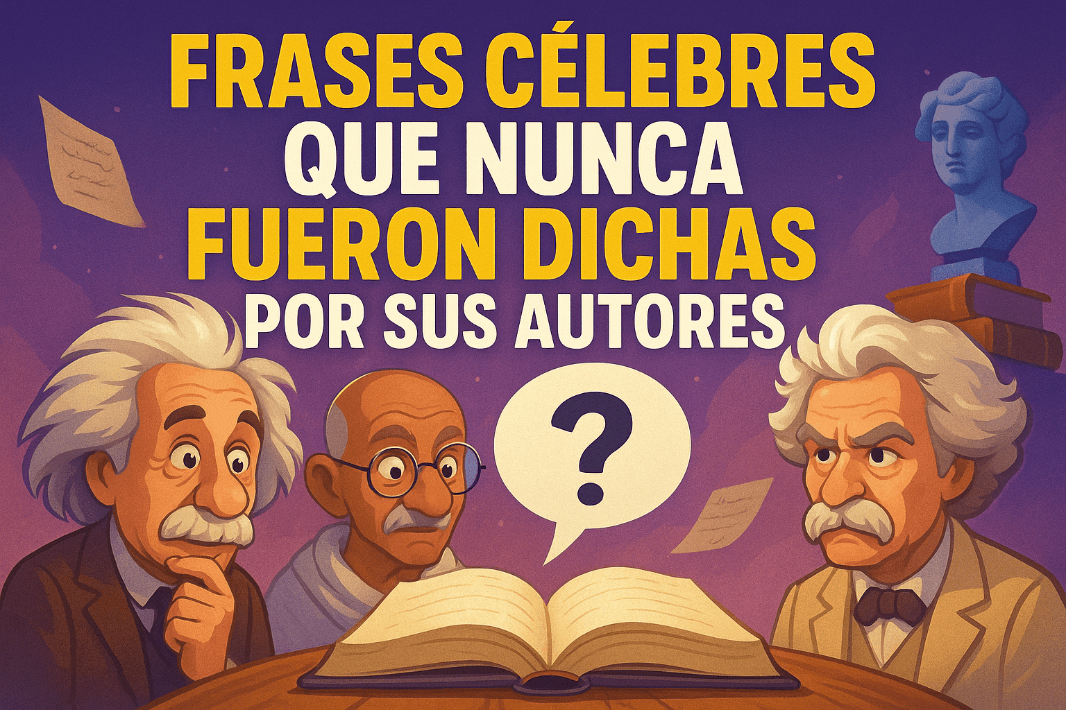 Imagen generada con IA para el artículo Frases célebres que nunca fueron dichas por sus autores