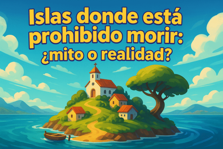 Imagen generada con IA para el artículo Islas donde está prohibido morir: ¿mito o realidad?
