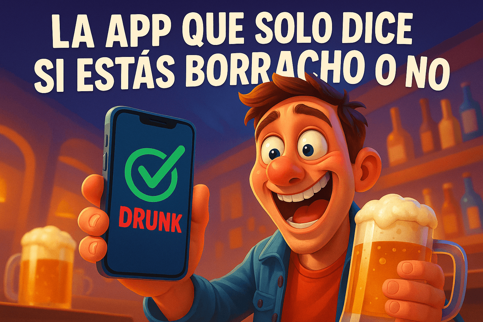Imagen generada con IA para el artículo La app que solo dice si estás borracho o no