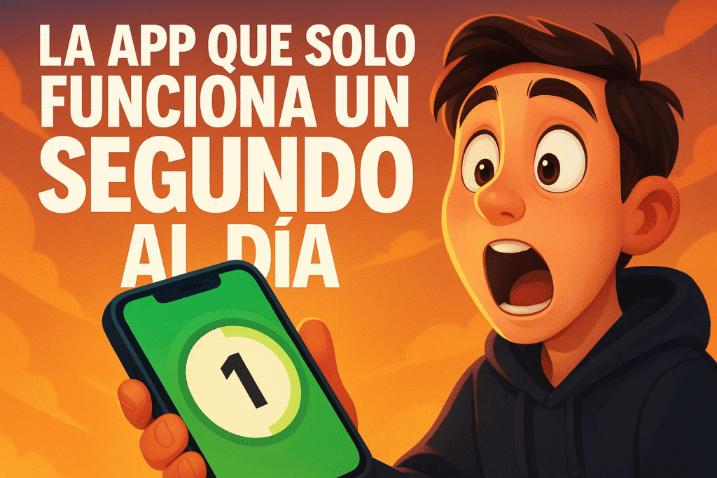 La app que solo funciona un segundo al día 2 Imagen generada con IA para el artículo La app que solo funciona un segundo al día