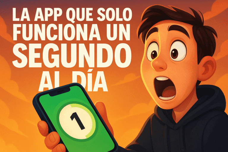 Imagen generada con IA para el artículo La app que solo funciona un segundo al día