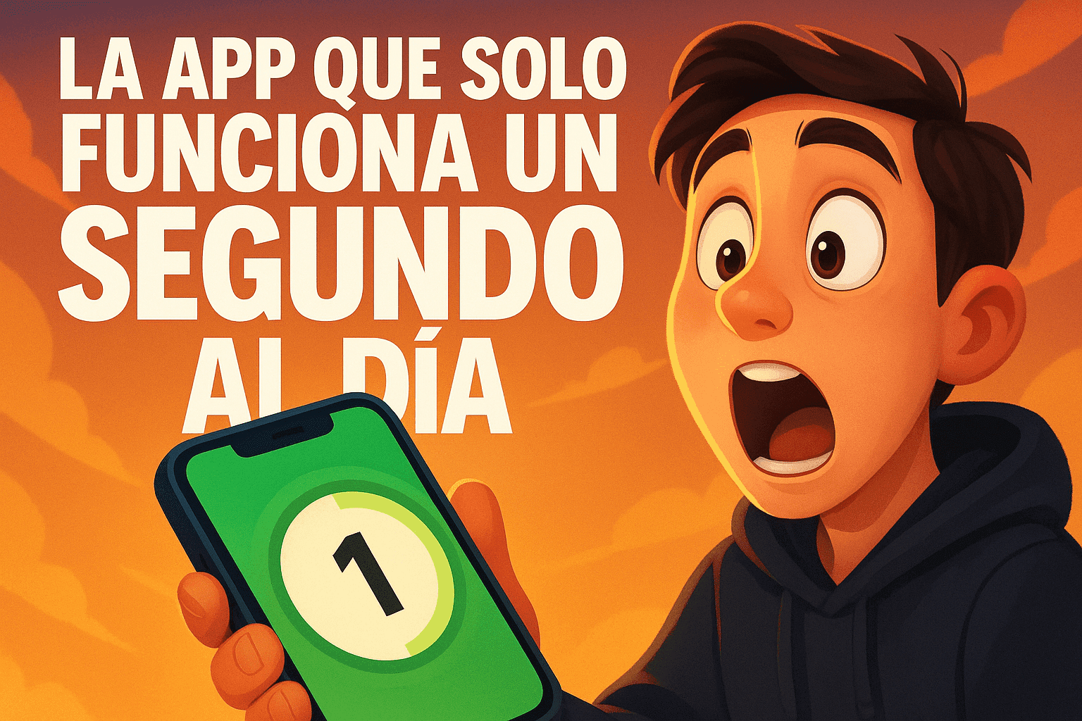 Imagen generada con IA para el artículo La app que solo funciona un segundo al día