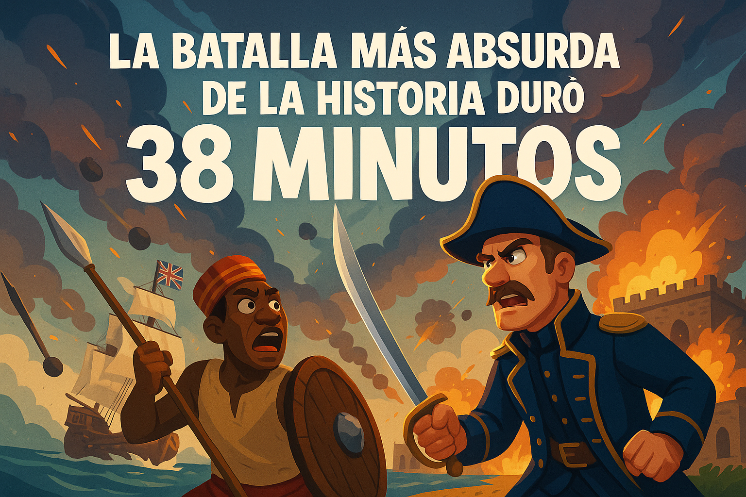 Imagen generada con IA para el artículo La batalla más absurda de la historia duró solo 38 minutos