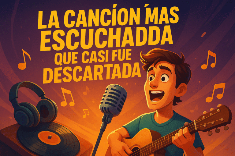 Imagen generada con IA para el artículo La canción más escuchada que casi fue descartada