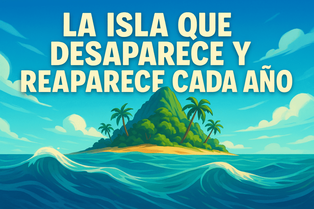 Imagen generada con IA para el artículo La isla que desaparece y reaparece cada año
