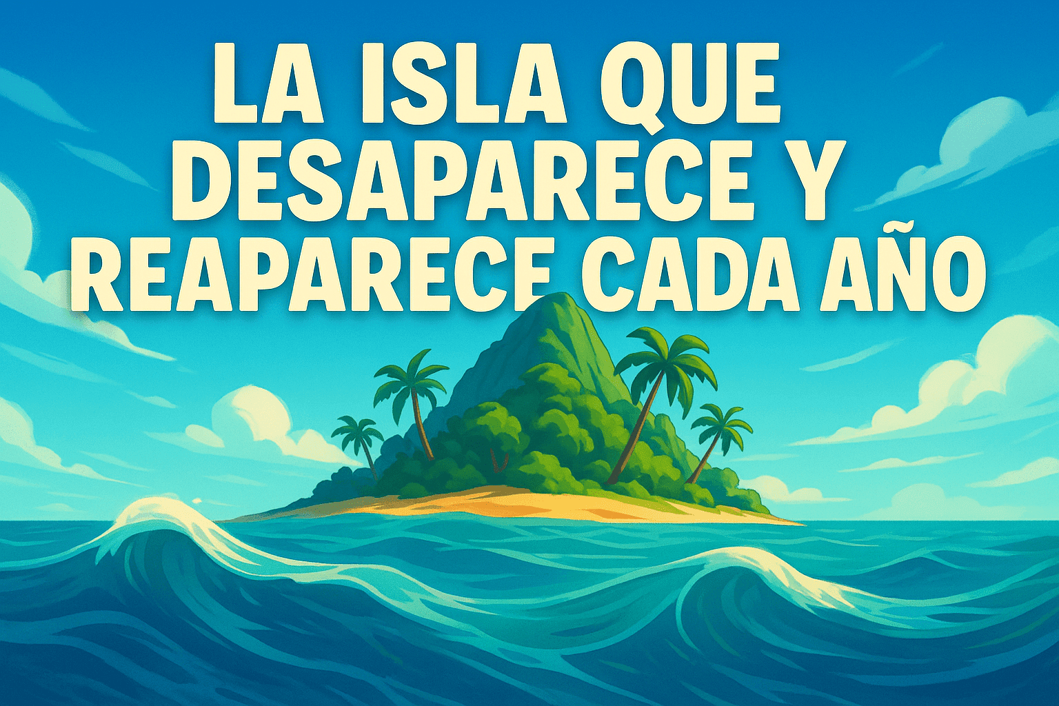 Imagen generada con IA para el artículo La isla que desaparece y reaparece cada año