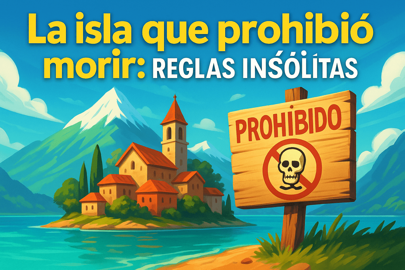 La isla que prohibió morir: reglas insólitas 1 Imagen generada con IA para el artículo La isla que prohibió morir: reglas insólitas