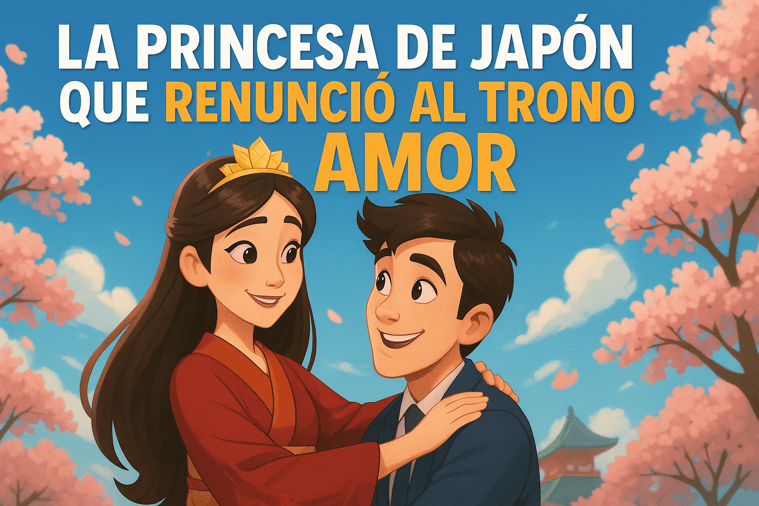 Imagen generada con IA para el artículo La princesa de Japón que renunció al trono por amor