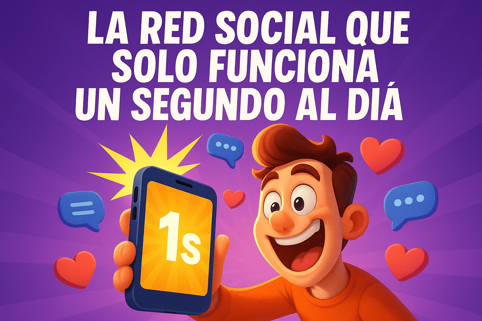 La red social que solo funciona un segundo al día 1 Imagen generada con IA para el artículo La red social que solo funciona un segundo al día