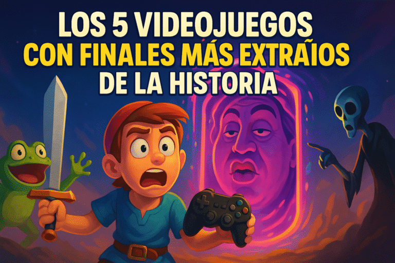 Imagen generada con IA para el artículo Los 5 videojuegos con finales más extraños de la historia