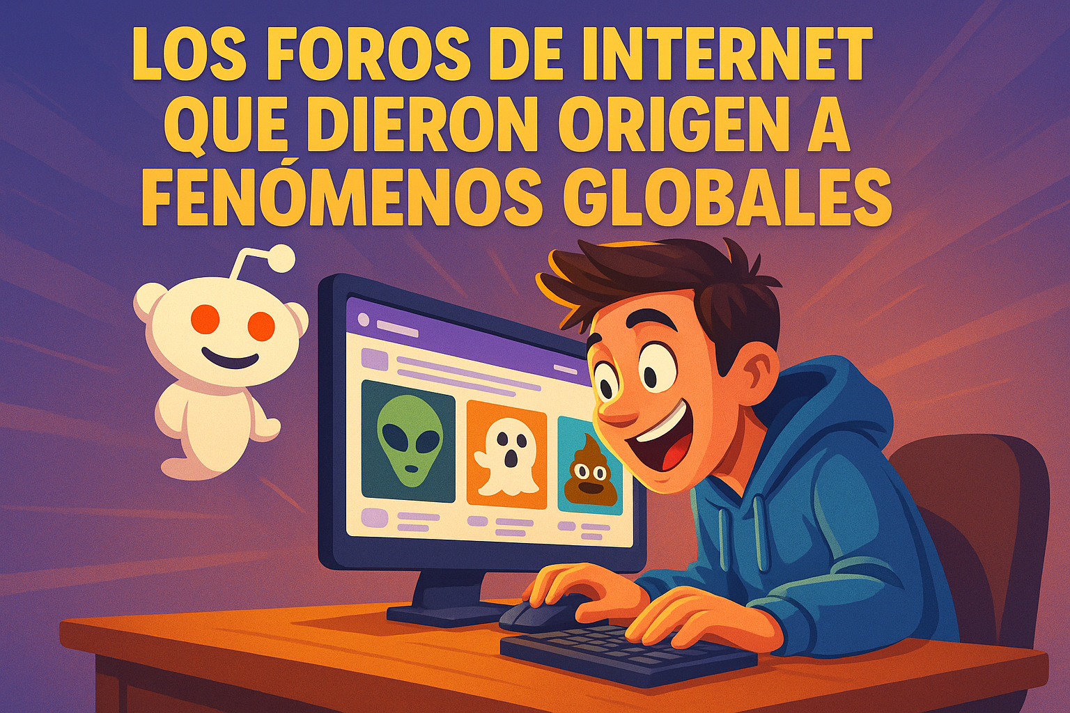 Imagen generada con IA para el artículo Los foros de Internet que dieron origen a fenómenos globales