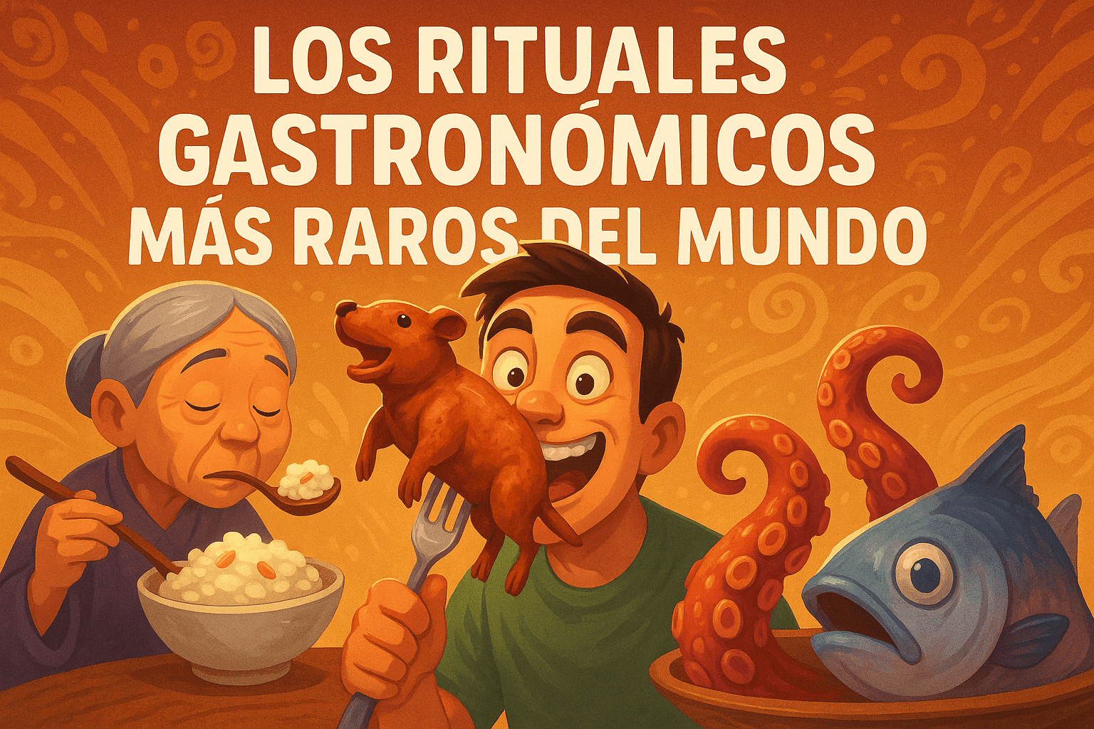 Imagen generada con IA para el artículo Los rituales gastronómicos más raros del mundo