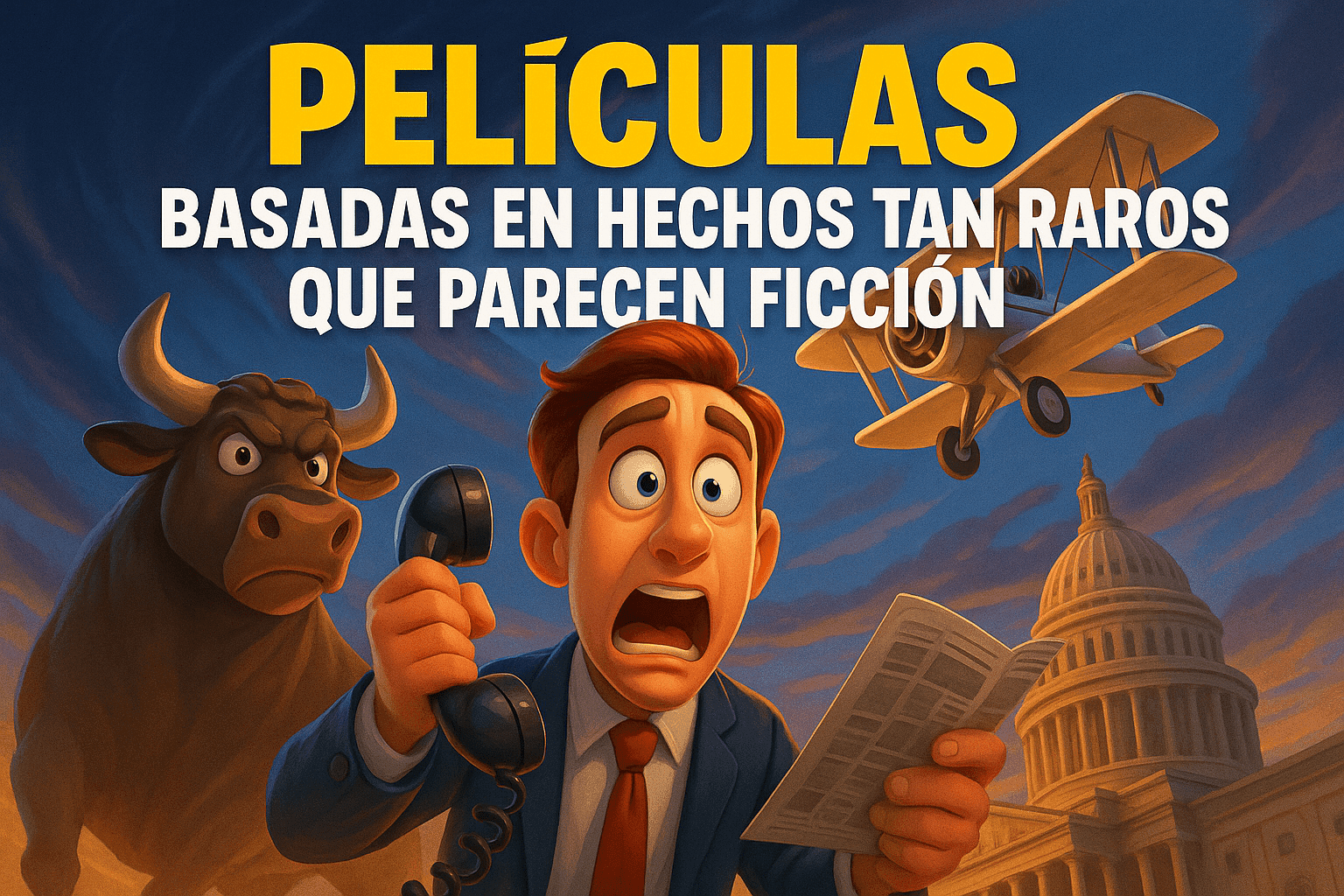 Películas basadas en hechos tan raros que parecen ficción 1 Imagen generada con IA para el artículo Películas basadas en hechos tan raros que parecen ficción