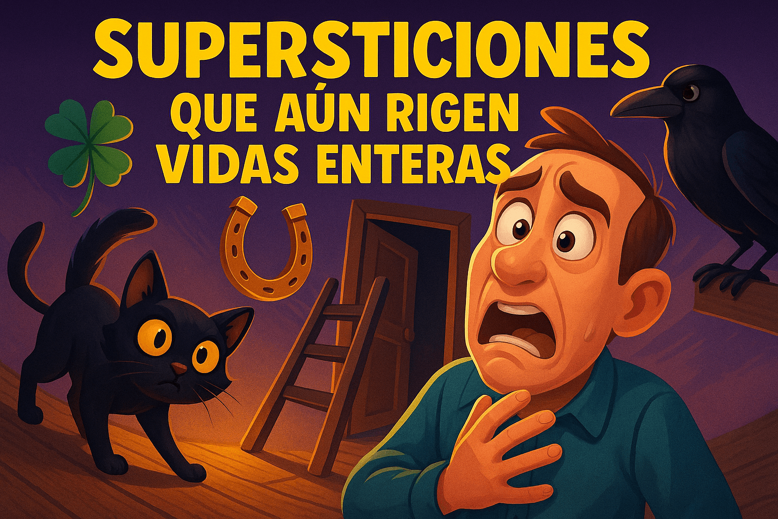 Supersticiones que aún rigen vidas enteras 1 Imagen generada con IA para el artículo Supersticiones que aún rigen vidas enteras