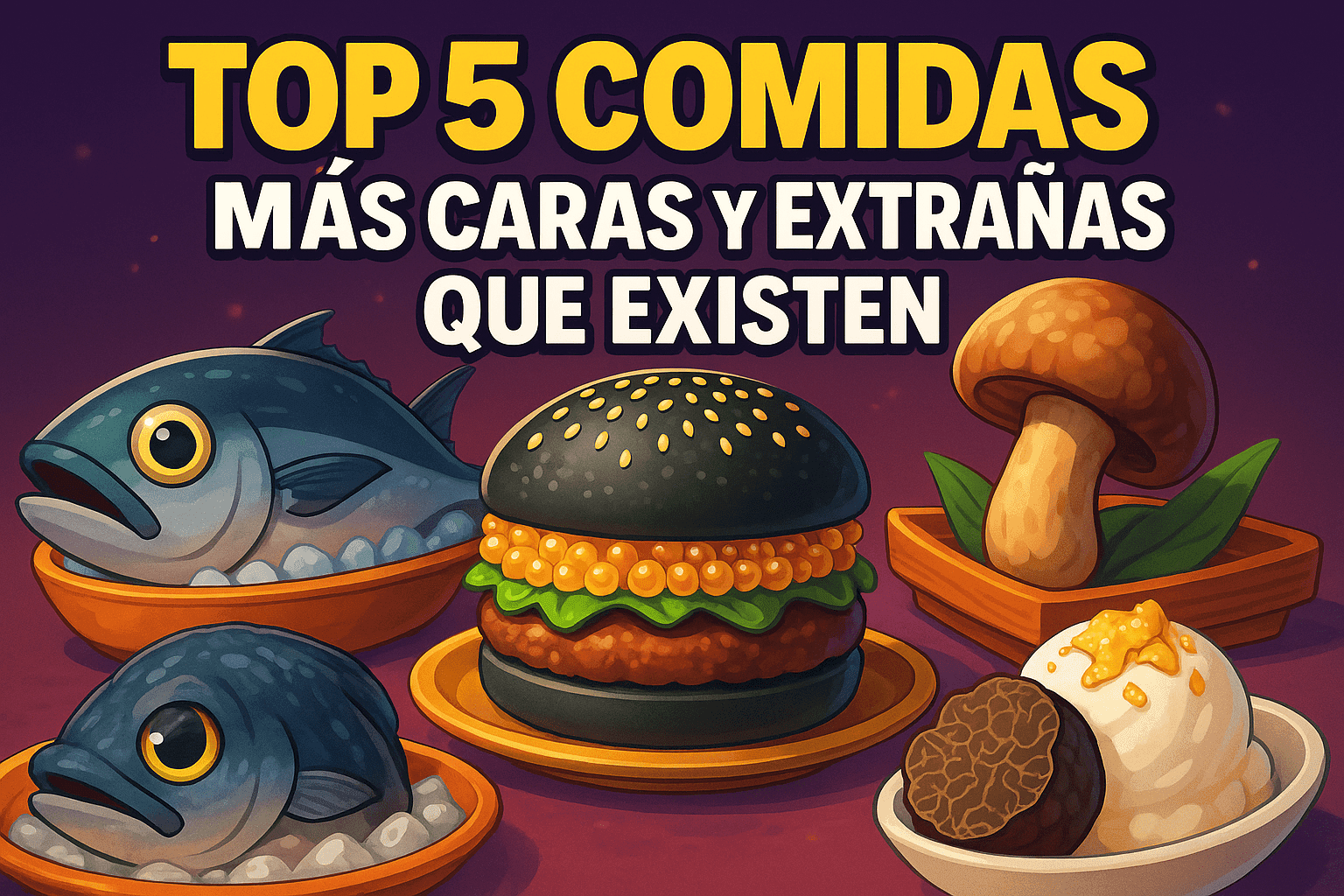 Imagen generada con IA para el artículo Top 5 comidas más caras y extrañas que existen