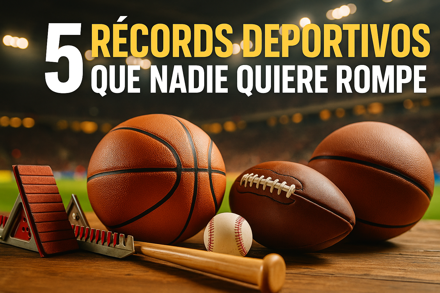 Imagen generada con IA para el artículo 5 récords deportivos que nadie quiere romper
