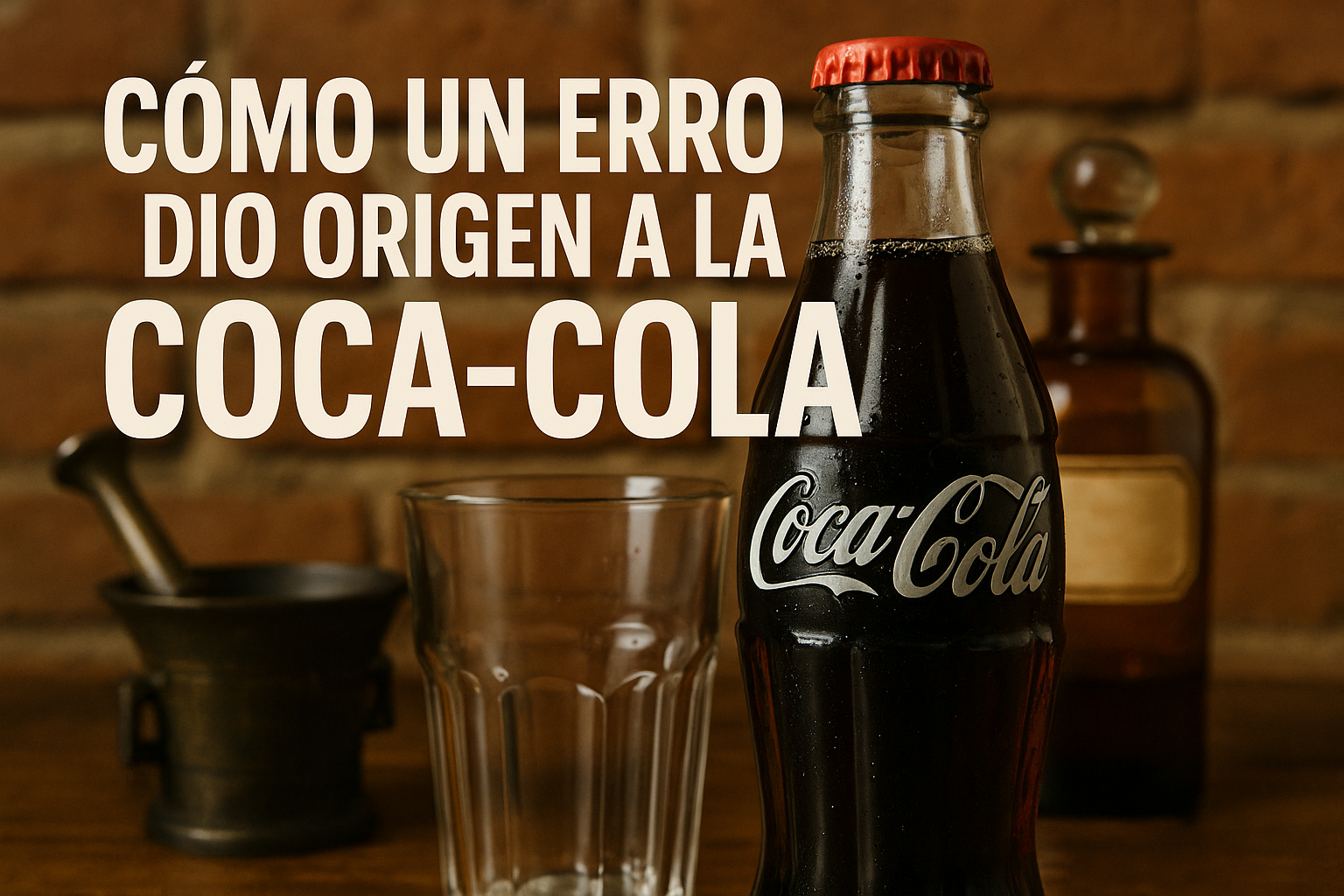 Imagen generada con IA para el artículo Cómo un error dio origen a la Coca-Cola