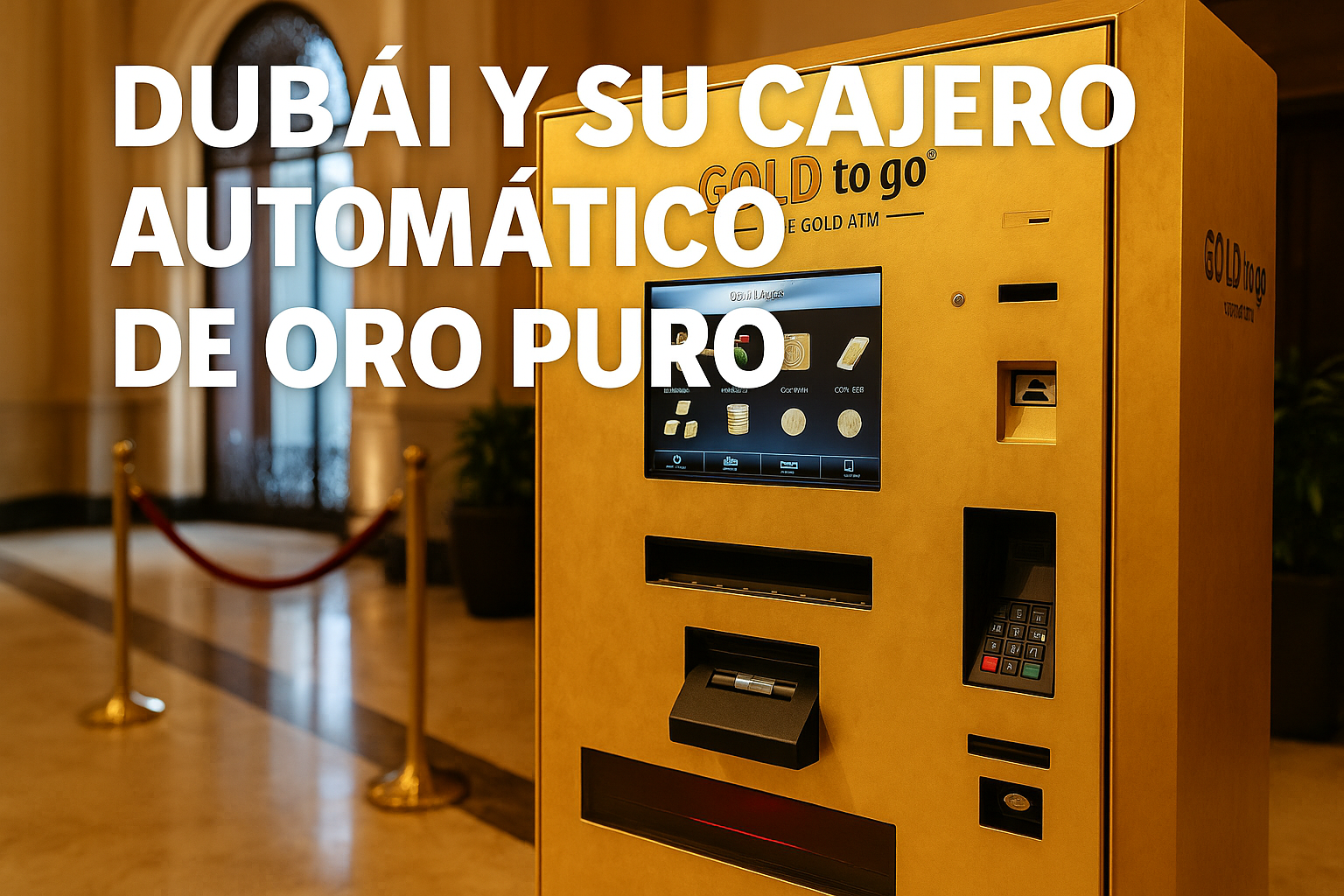 Imagen generada con IA para el artículo Dubai y su cajero automático de oro puro