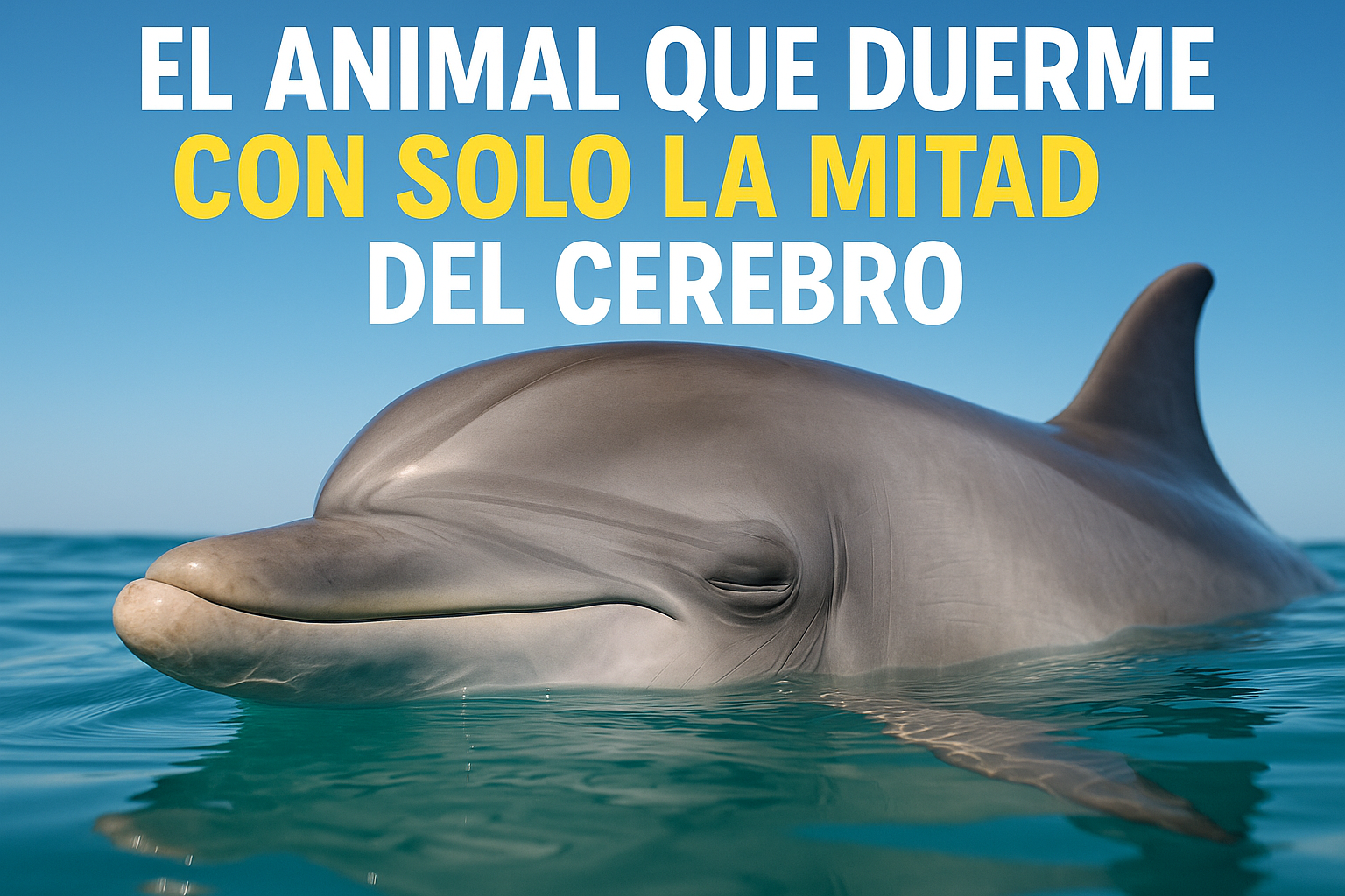Imagen generada con IA para el artículo El animal que duerme con solo la mitad del cerebro
