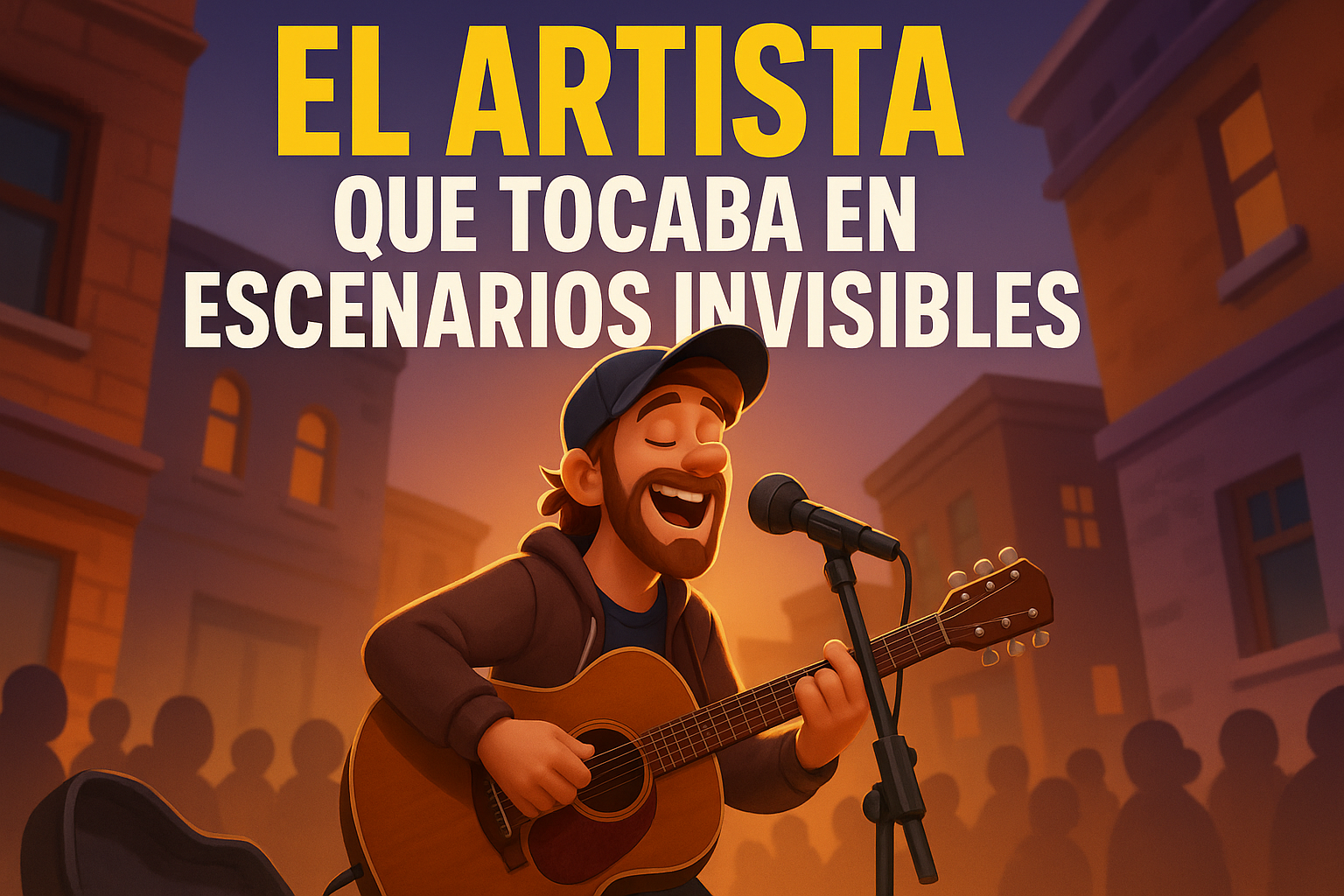 Imagen generada con IA para el artículo El artista que tocaba en escenarios invisibles