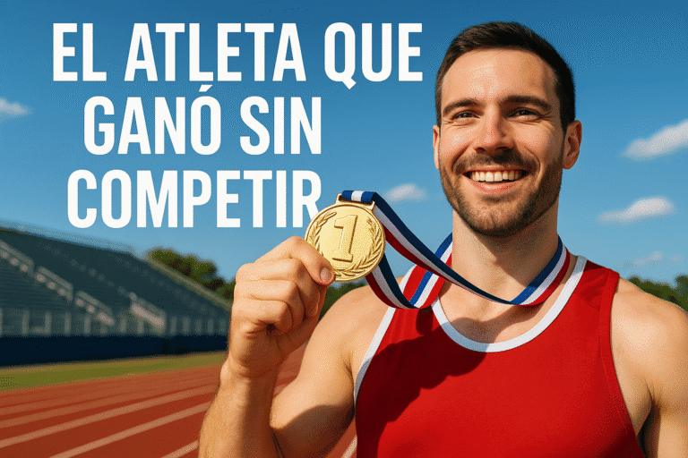 Imagen generada con IA para el artículo El atleta que ganó sin competir