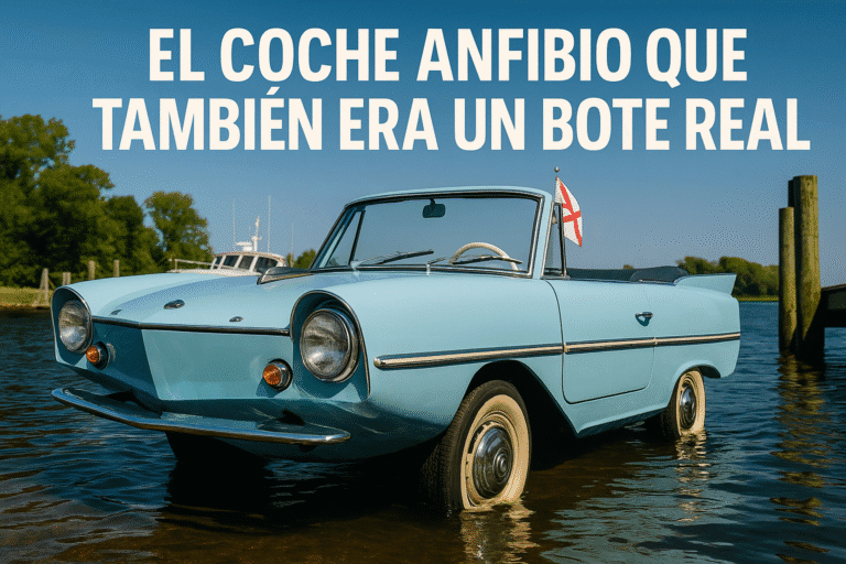 Imagen generada con IA para el artículo El coche anfibio que también era un bote real