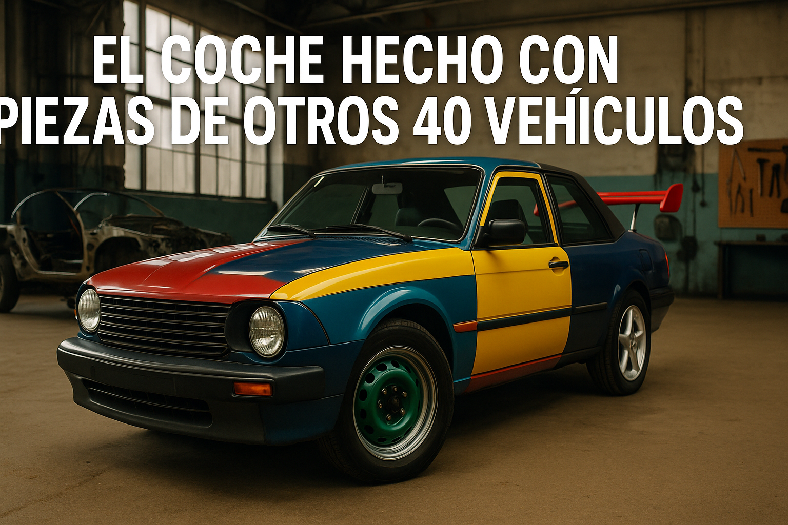 Imagen generada con IA para el artículo El coche hecho con piezas de otros 40 vehículos