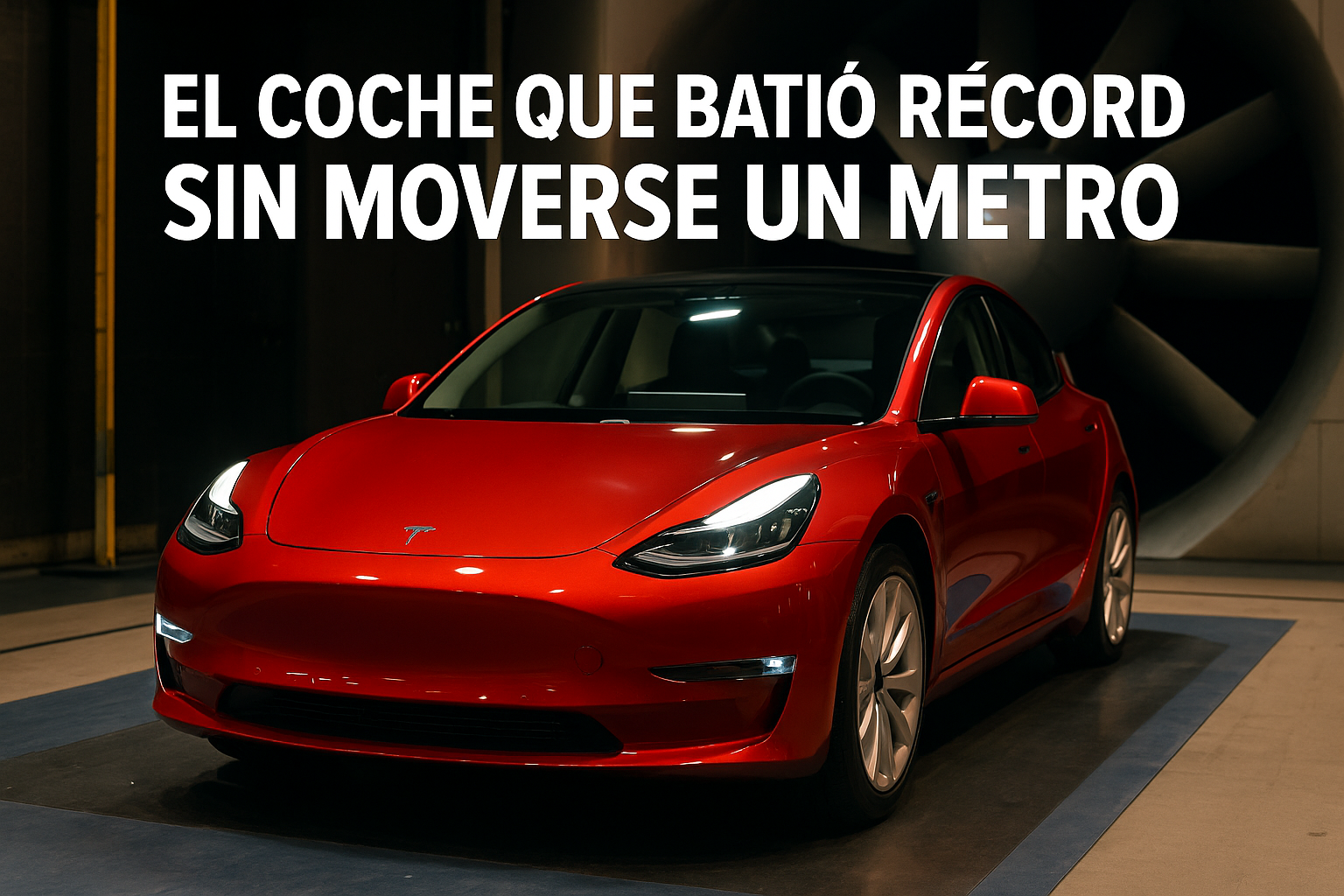 Imagen generada con IA para el artículo El coche que batió récord sin moverse un metro