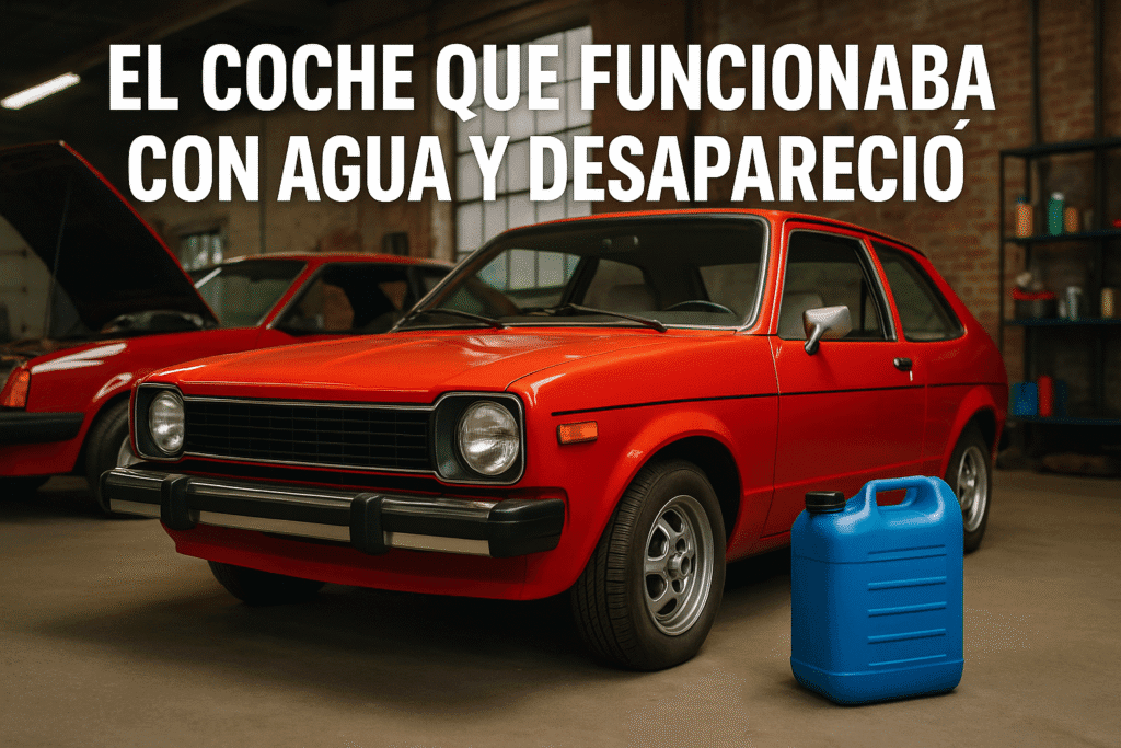 Imagen generada con IA para el artículo El coche que funcionaba con agua y desapareció