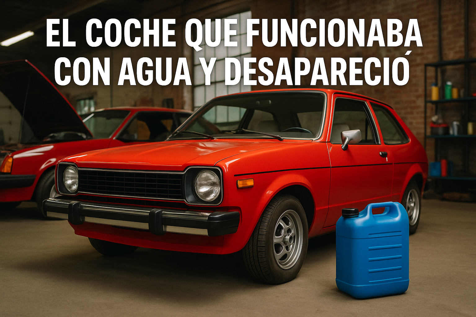 Imagen generada con IA para el artículo El coche que funcionaba con agua y desapareció