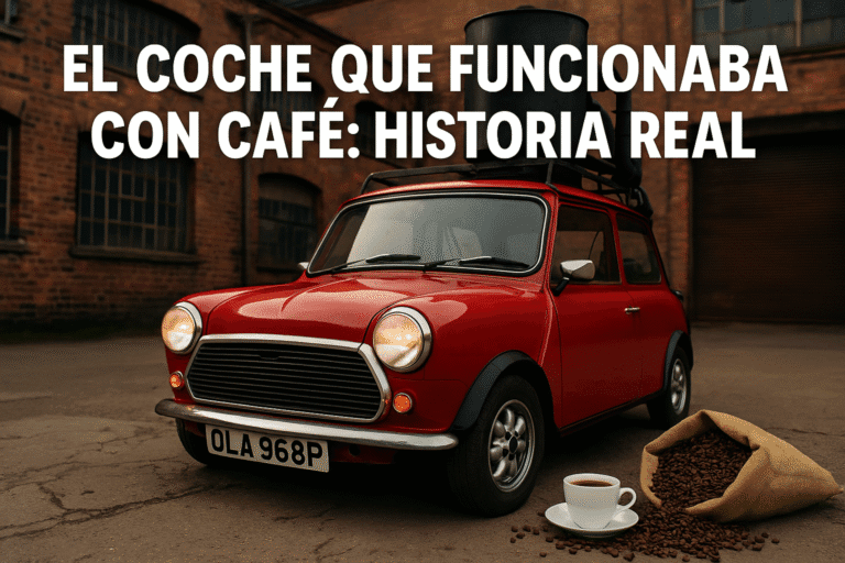 Imagen generada con IA para el artículo El coche que funcionaba con café: historia real