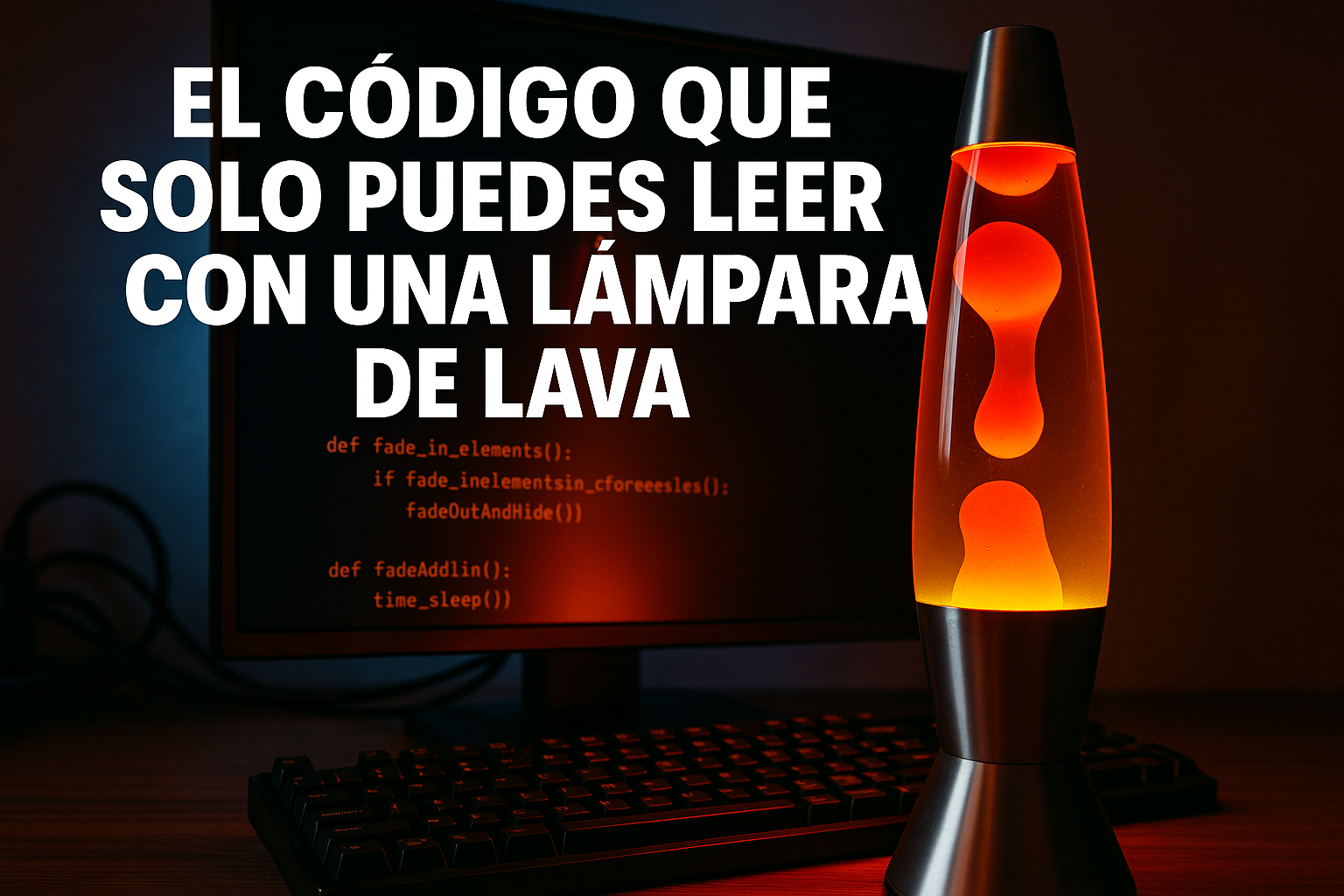 Imagen generada con IA para el artículo El código que solo puedes leer con una lámpara de lava