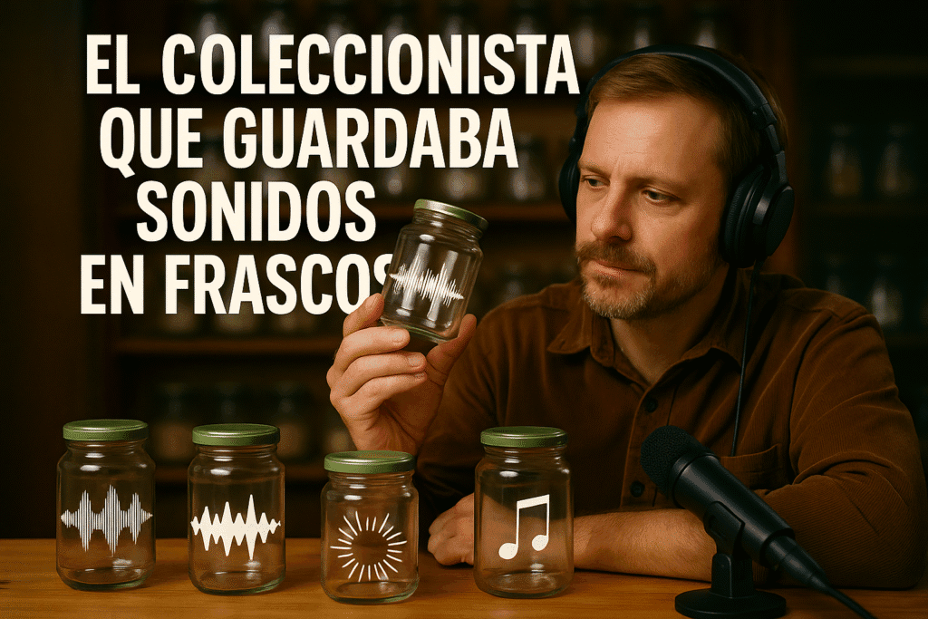 Imagen generada con IA para el artículo El coleccionista que guardaba sonidos en frascos