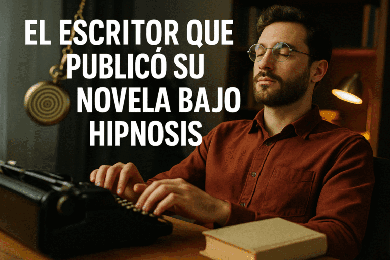 Imagen generada con IA para el artículo El escritor que publicó su novela bajo hipnosis